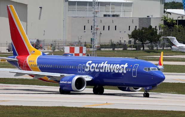 A Southwest Airlines plane at Fort Lauderdale-Hollywood International Airport on Tuesday, April 28, 2026. (Carline Jean/South Florida Sun Sentinel)