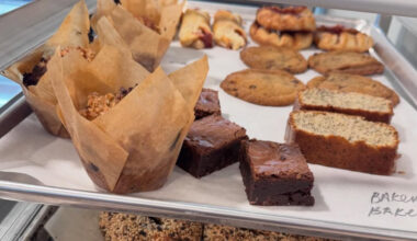 A sheet of baked goods