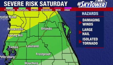 Tornado watch issued for several Florida counties Saturday