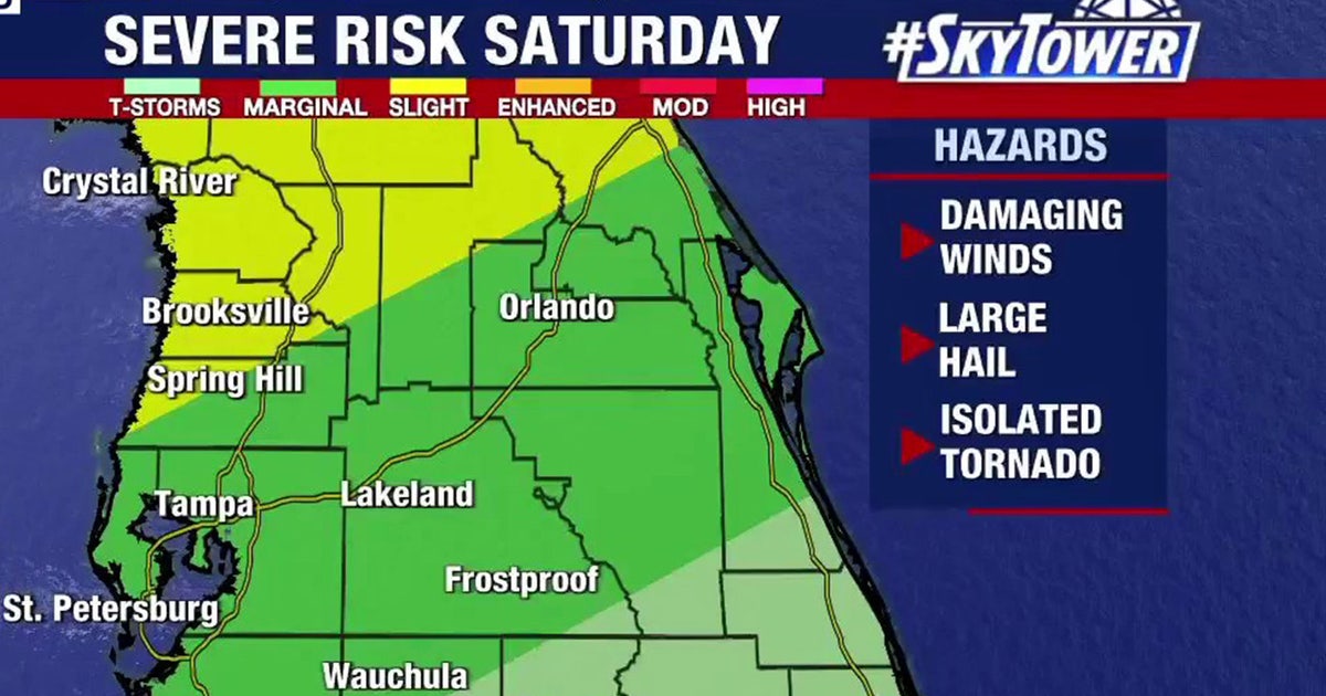 Tornado watch issued for several Florida counties Saturday