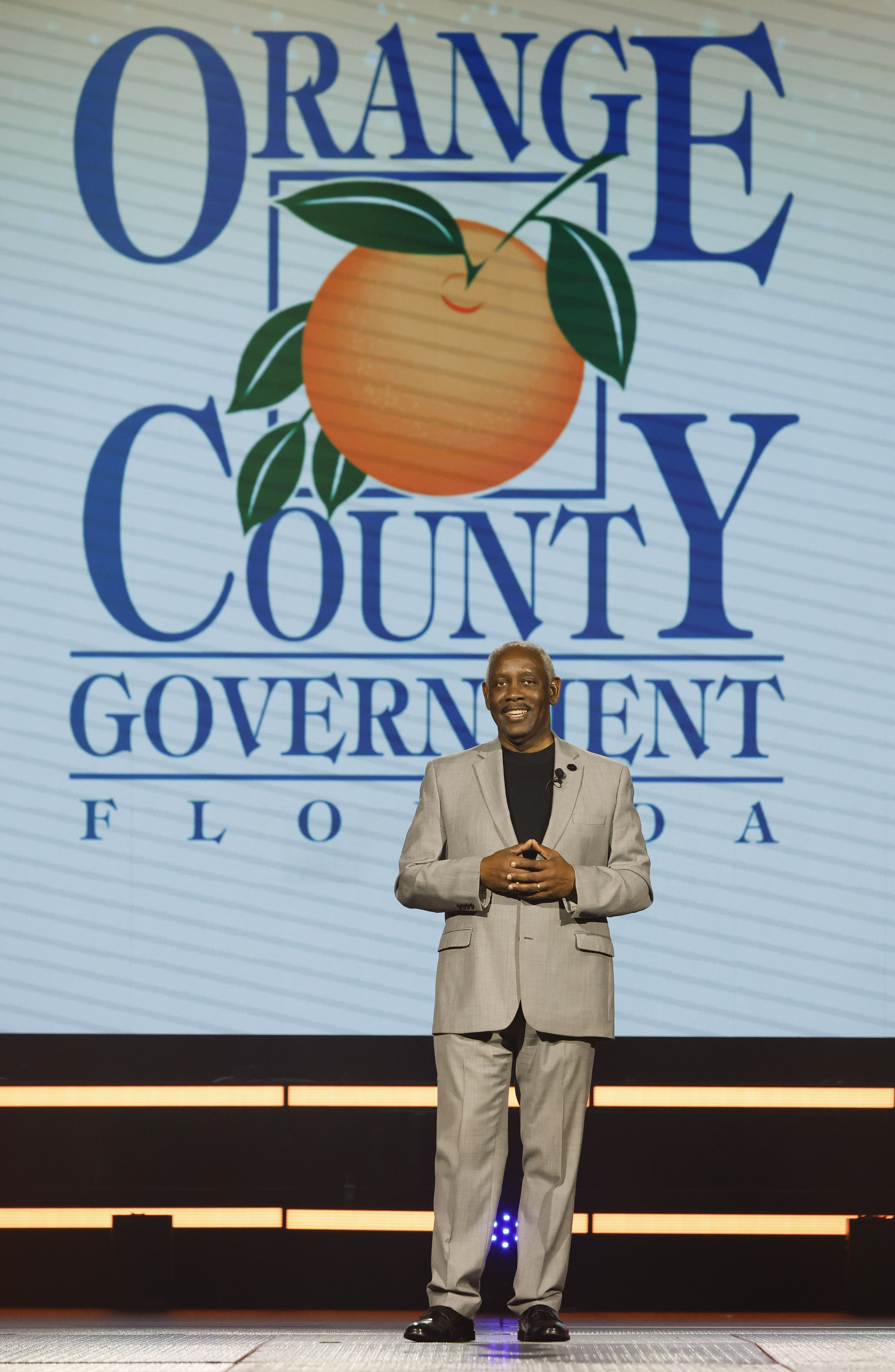 Orange County Mayor Jerry Demings speaks during the Visit Orlando...