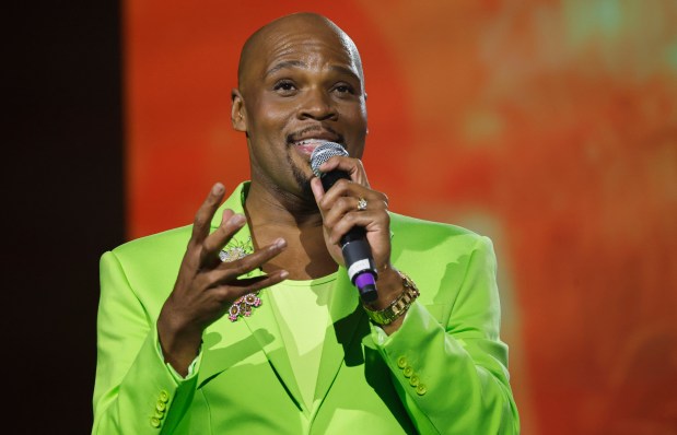 Recording artist and Broadway actor Michael James Scott speaks during the Visit Orlando luncheon during the National Travel & Tourism Week event at the Orange County Convention Center, on Thursday, May 7, 2026. (Ricardo Ramirez Buxeda/ Orlando Sentinel)
