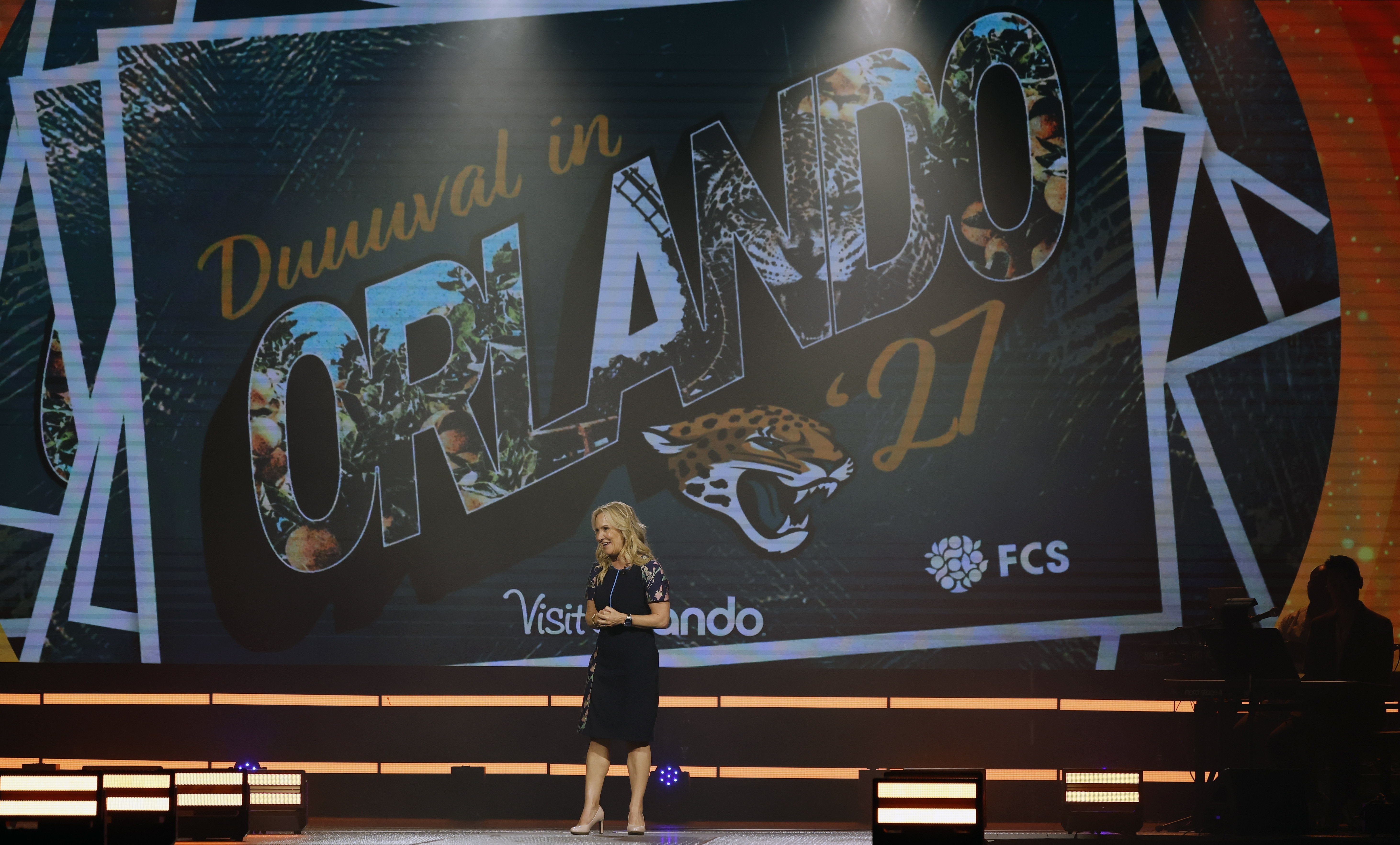 Visit Orlando President and CEO Casandra Matej speaks during the...