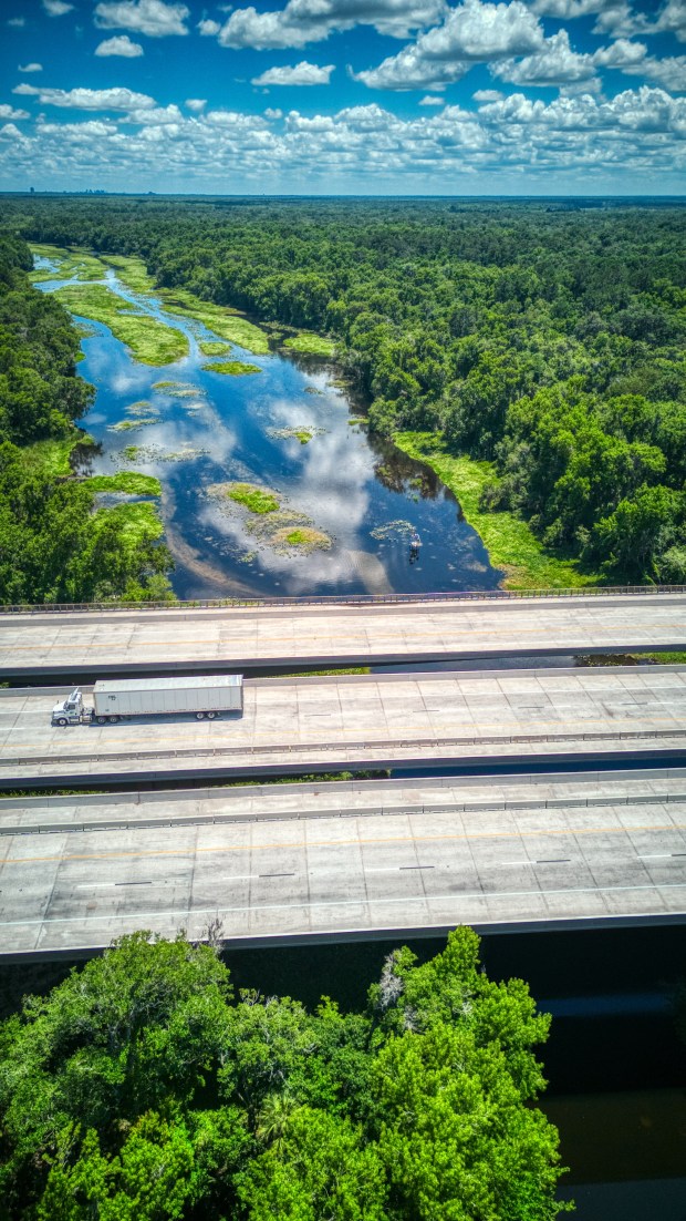 Wekiva Parkway (SR-429) and FL-46 bridges over the Wekiva River, on Wednesday, May 22, 2024. (Ricardo Ramirez Buxeda/ Orlando Sentinel)