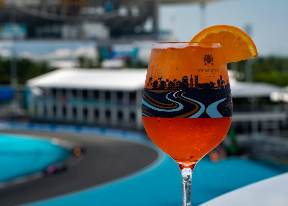 Deck 3 offered a full-service bar, custom-crafted cocktails for purchase, reserved covered seating, and elevated views of the track