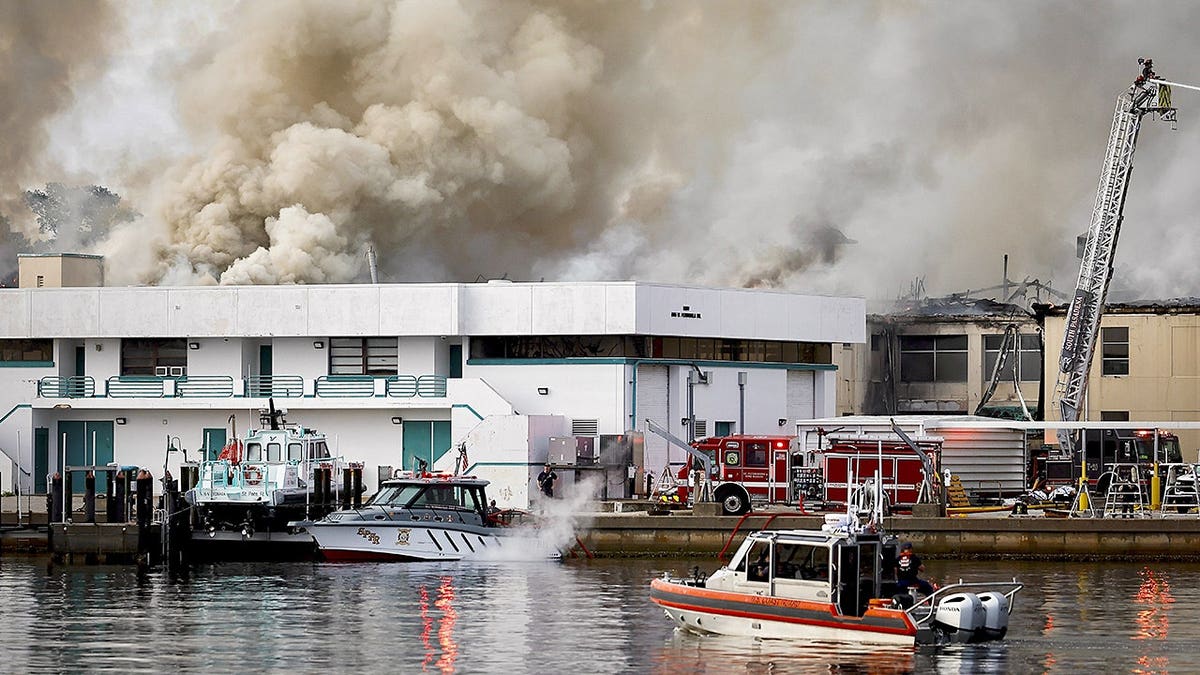 First responders extinguishing fire at University of South Florida campus in St. Petersburg