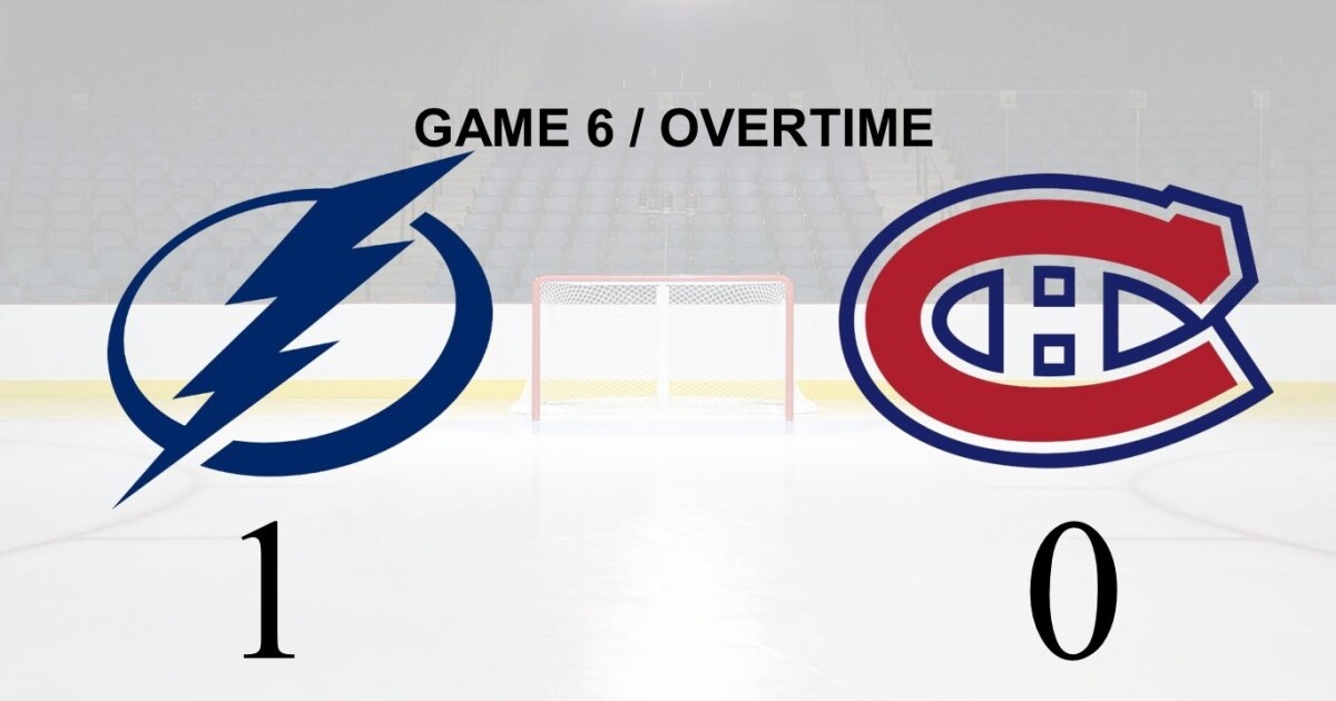 Goncalves scores in OT, Lightning beat Canadiens 1-0 to force Game 7 in Tampa