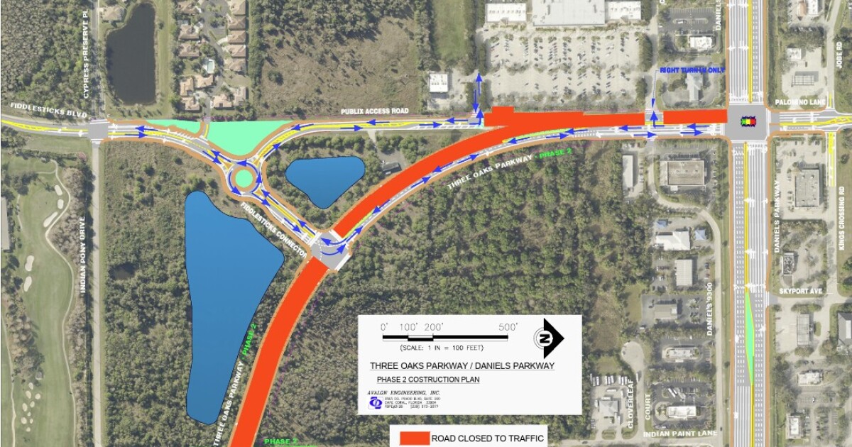Lee County DOT advises motorists of traffic pattern changes on Fiddlesticks Boulevard | WGCU News