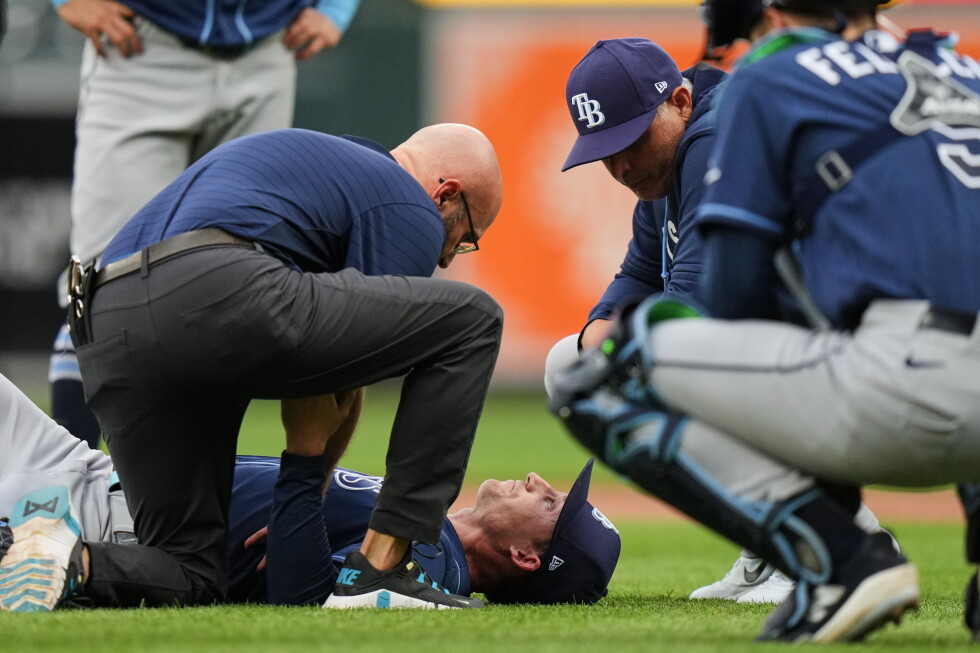 Tampa Bay Rays' Griffin Jax hit by line drive, day to day with bruised back
