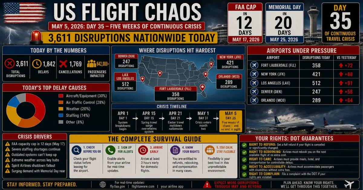 Day 35 — 3,611 Disruptions Nationwide