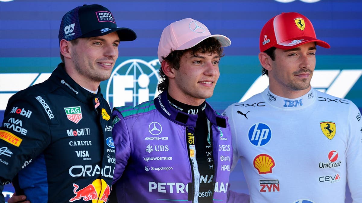 Max Verstappen, Kimi Antonelli, Charles Leclerc
