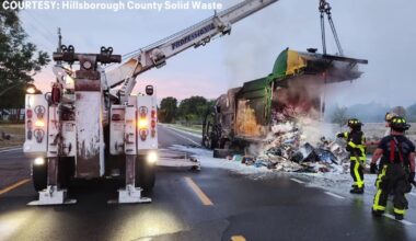 Hillsborough County warns of rising garbage truck fires linked to improper disposal of lithium-ion batteries