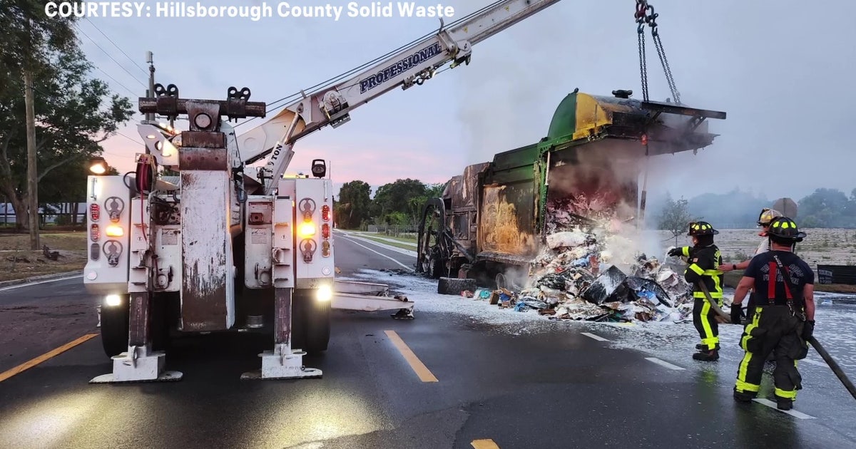 Hillsborough County warns of rising garbage truck fires linked to improper disposal of lithium-ion batteries