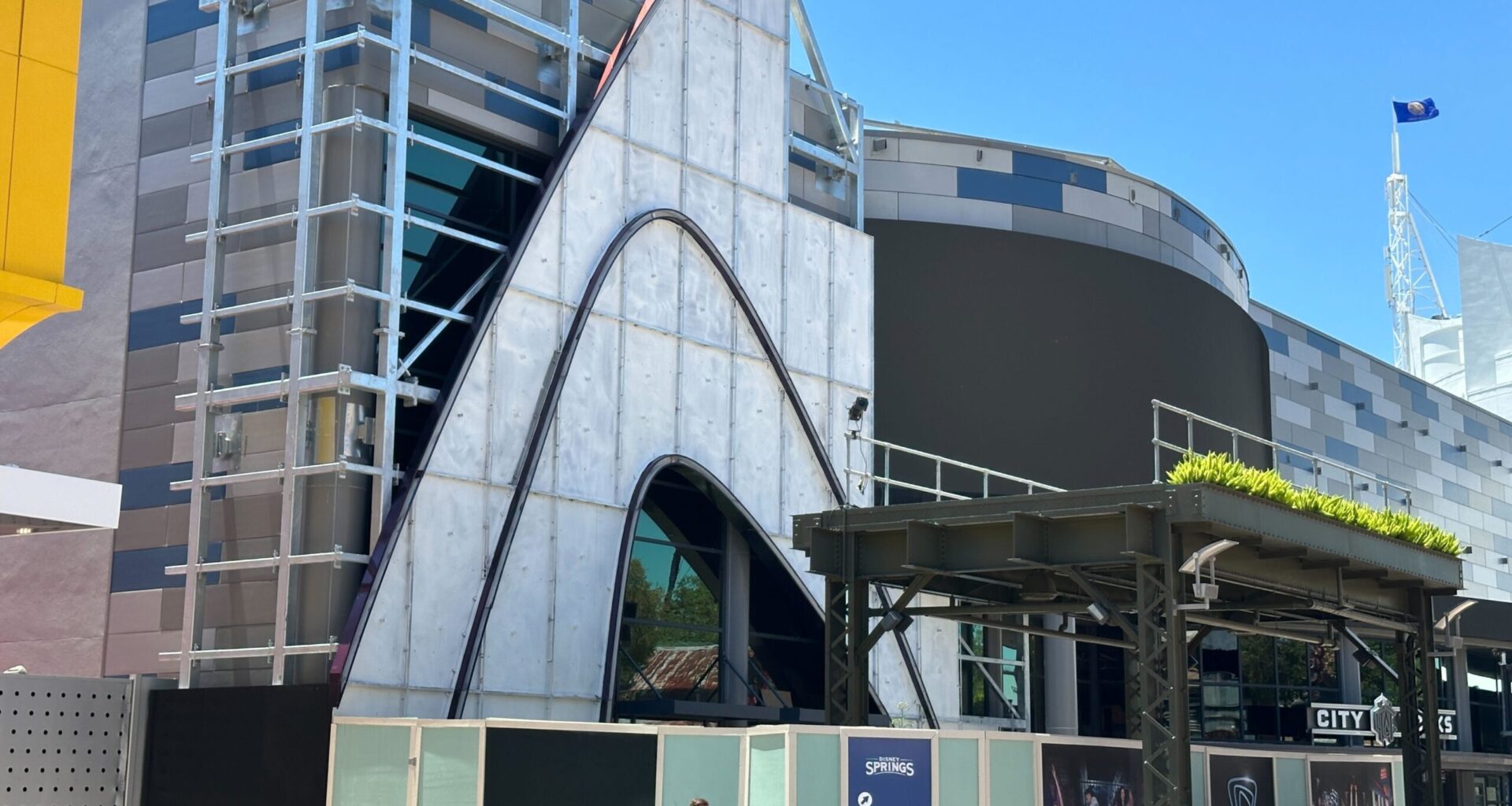 Level99 Exterior Decoration Takes Shape at Disney Springs