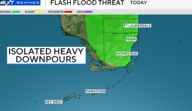 South Florida to stay steamy with showers, thunderstorms leading to flash flood risk on Thursday