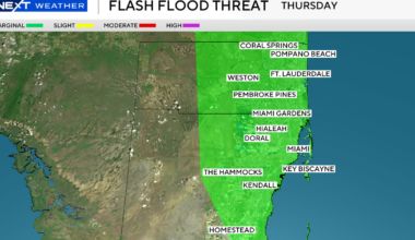 Heavy rain, thunderstorms could lead to flash flooding in South Florida later this week