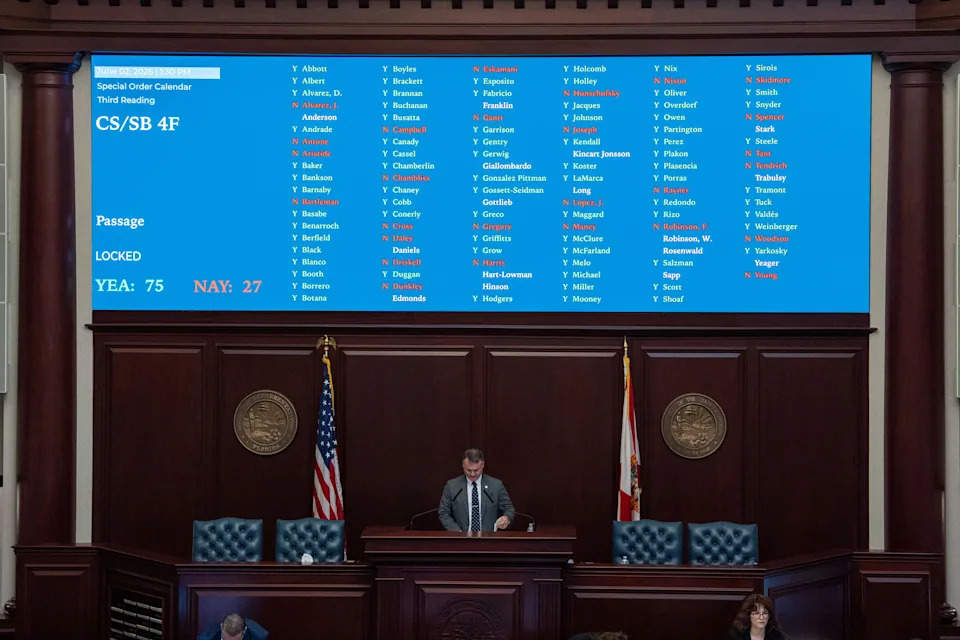 Representatives cast their votes regarding property taxes during a special session Tuesday, June 2, 2026.