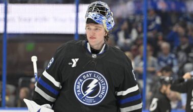 Mar 28, 2026; Tampa, Florida, USA; Tampa Bay Lightning goalie Andrei Vasilevskiy (88) skates during the second period against Ottawa Senators at Benchmark International Arena. Mandatory Credit: Pablo Robles-Imagn Images