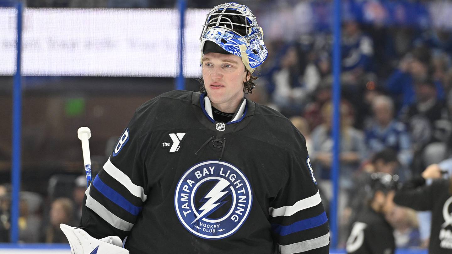 Mar 28, 2026; Tampa, Florida, USA; Tampa Bay Lightning goalie Andrei Vasilevskiy (88) skates during the second period against Ottawa Senators at Benchmark International Arena. Mandatory Credit: Pablo Robles-Imagn Images