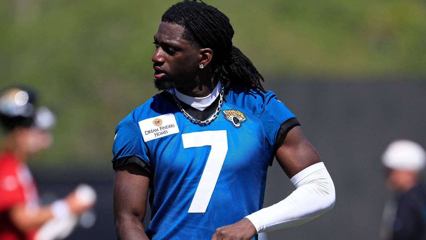 Jacksonville Jaguars wide receiver Brian Thomas Jr. (7) walks off the field during the third day of minicamp at the Miller Electric Center, Thursday, June 11, 2026, in Jacksonville, Fla.