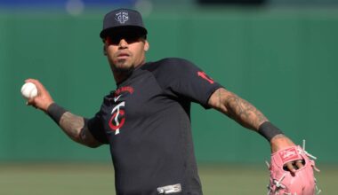 May 29, 2026; Pittsburgh, Pennsylvania, USA;  Minnesota Twins infielder Orlando Arcia (11) warms up before the game against the Pittsburgh Pirates at PNC Park. Mandatory Credit: Charles LeClaire-Imagn Images