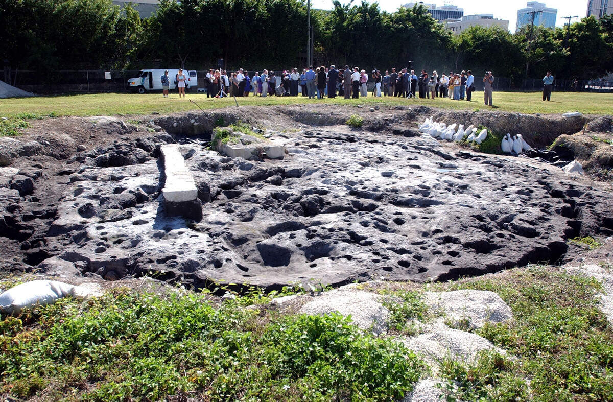 The 2,000-year-old Miami Circle, discovered in 1998 at the mouth of the Miami River and later buried for protection, was briefly uncovered in 2002 for a news conference by U.S. Sen. Bob Graham of Florida, who pushed unsuccessfully to make the archaeological site a part of the national parks system.