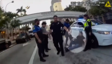 Body camera footage captures police response to brutal street attack by group of bikers; officer seen sitting in cruiser resigns - WSVN 7News | Miami News, Weather, Sports