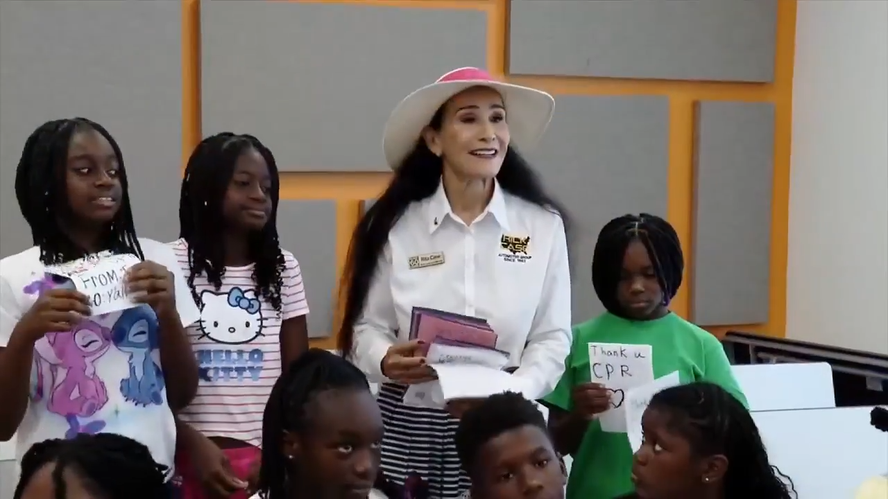 Rick Case Automotive Group distributes CPR kits to campers at Jack & Jill Center ahead of summer - WSVN 7News | Miami News, Weather, Sports