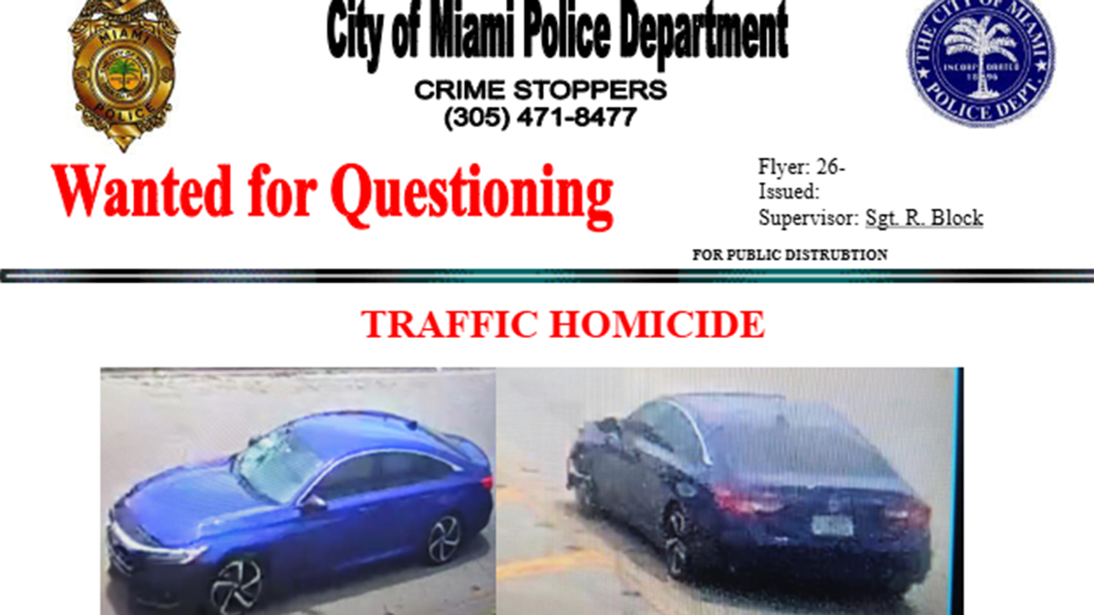 Miami Police searching for driver involved in fatal hit-and-run crash – NBC 6 South Florida