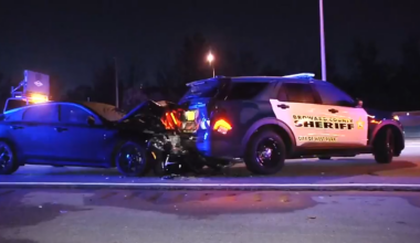 Vehicle rear-ends BSO cruiser on I-95 in Northeast Miami-Dade - WSVN 7News | Miami News, Weather, Sports
