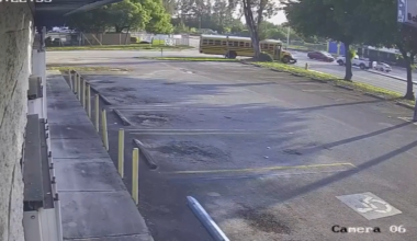 Video shows child struck by school bus while riding scooter near depot in NW Miami-Dade - WSVN 7News | Miami News, Weather, Sports