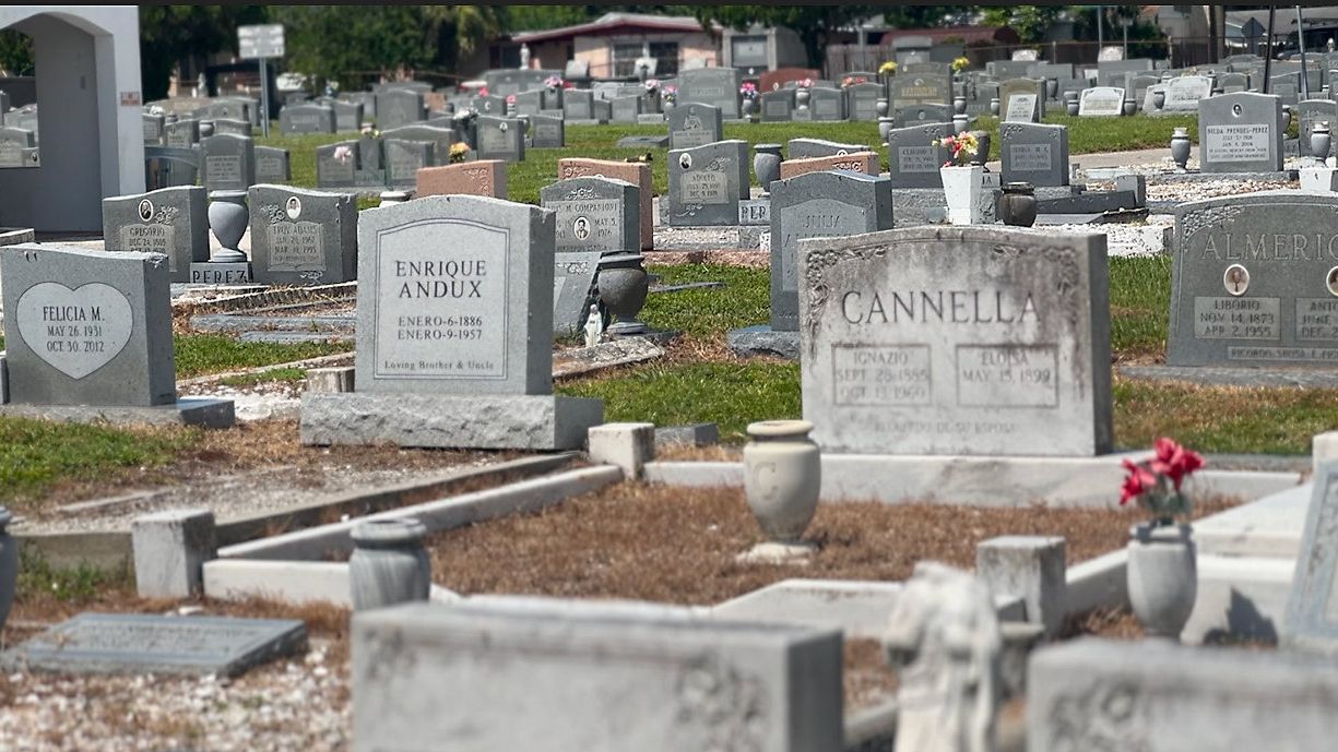The cemetery, more than a century old, has faced repeated battles over land use. (Spectrum News/Fadia Patterson)