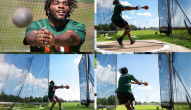 Ezekiel Salama throwing in the circle