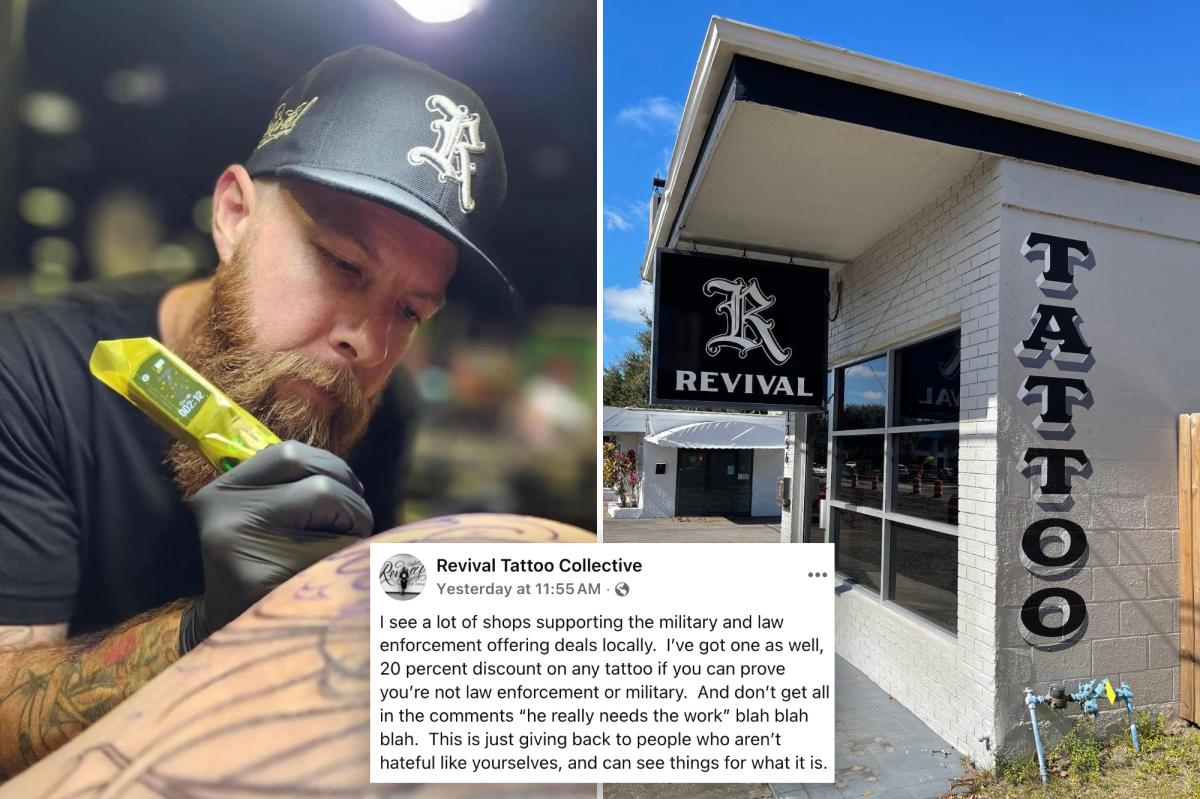 Florida tattoo shop doubles down with anti-military discount after refusing veterans, law enforcement