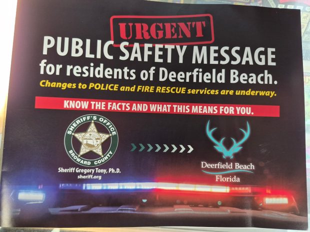 Part of Sheriff Tony's latest mailing to Deerfield Beach residents.