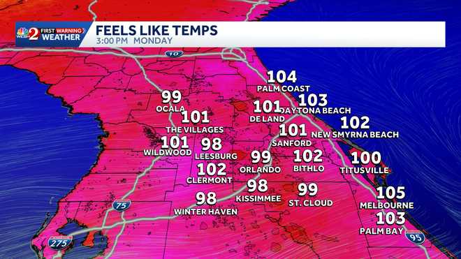Coast feels like temps feels like temps
