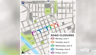 Downtown Tampa road closures for maintenance project on train tracks to cause heavy traffic