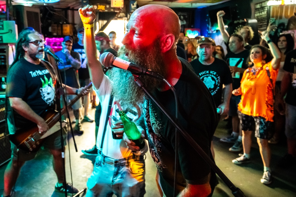 Orlando musicians raged outside and inside Uncle Lou's Entertainment Hall this weekend for 'Free Uncle Lou' benefit show