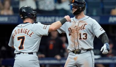 Tigers hit 5 home runs and hold off Rays 10-9 to halt skid behind Dingler, Carpenter and Greene