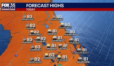 Orlando weather: Central Florida temperatures drop to low 80s as dry air moves in