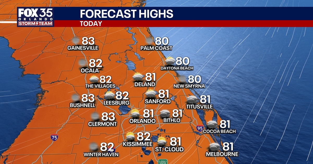 Orlando weather: Central Florida temperatures drop to low 80s as dry air moves in