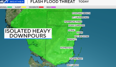 Risk of heavy downpours in South Florida on Thursday leads to renewed flash flood threat