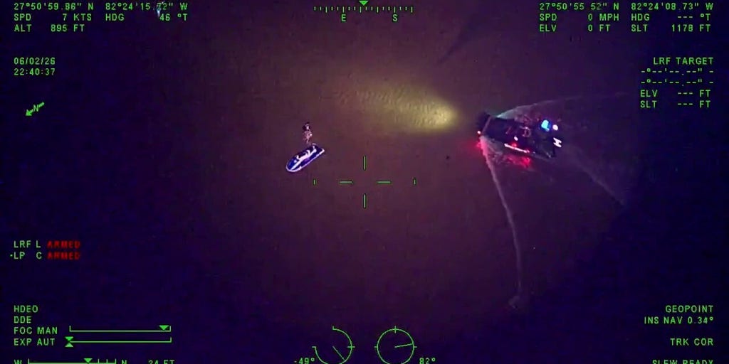 Florida jet-skier pulled to safety after becoming trapped in mud at low tide