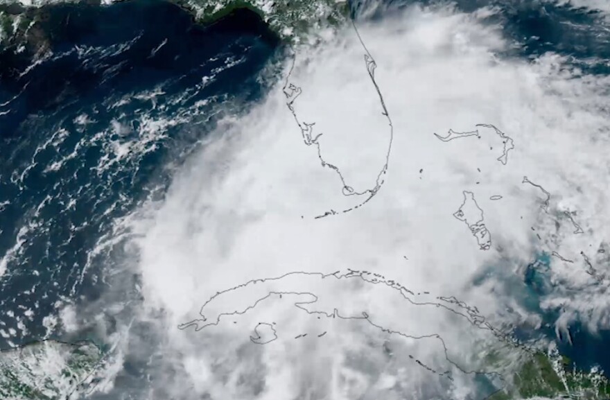 Satellite image of an area of disturbed weather over the southeastern Gulf of Mexico in 2022.