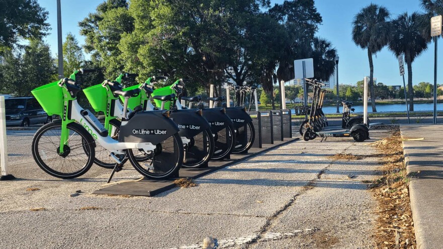 Line of Lime E-bikes