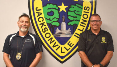 Detective Kyle Chumley (left) is being promoted to fill the role left by the retirement of Deputy Chief Rodney Cox. Cox's last day will be Monday. 