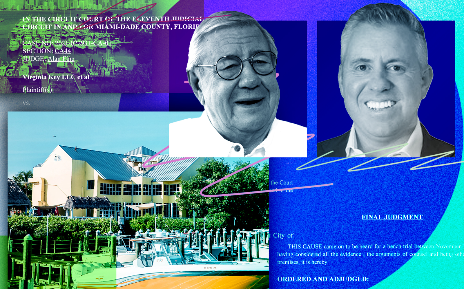 RCI Group’s Robert Christoph and Suntex’s Bryan Redmond with 3301 Rickenbacker Causeway
