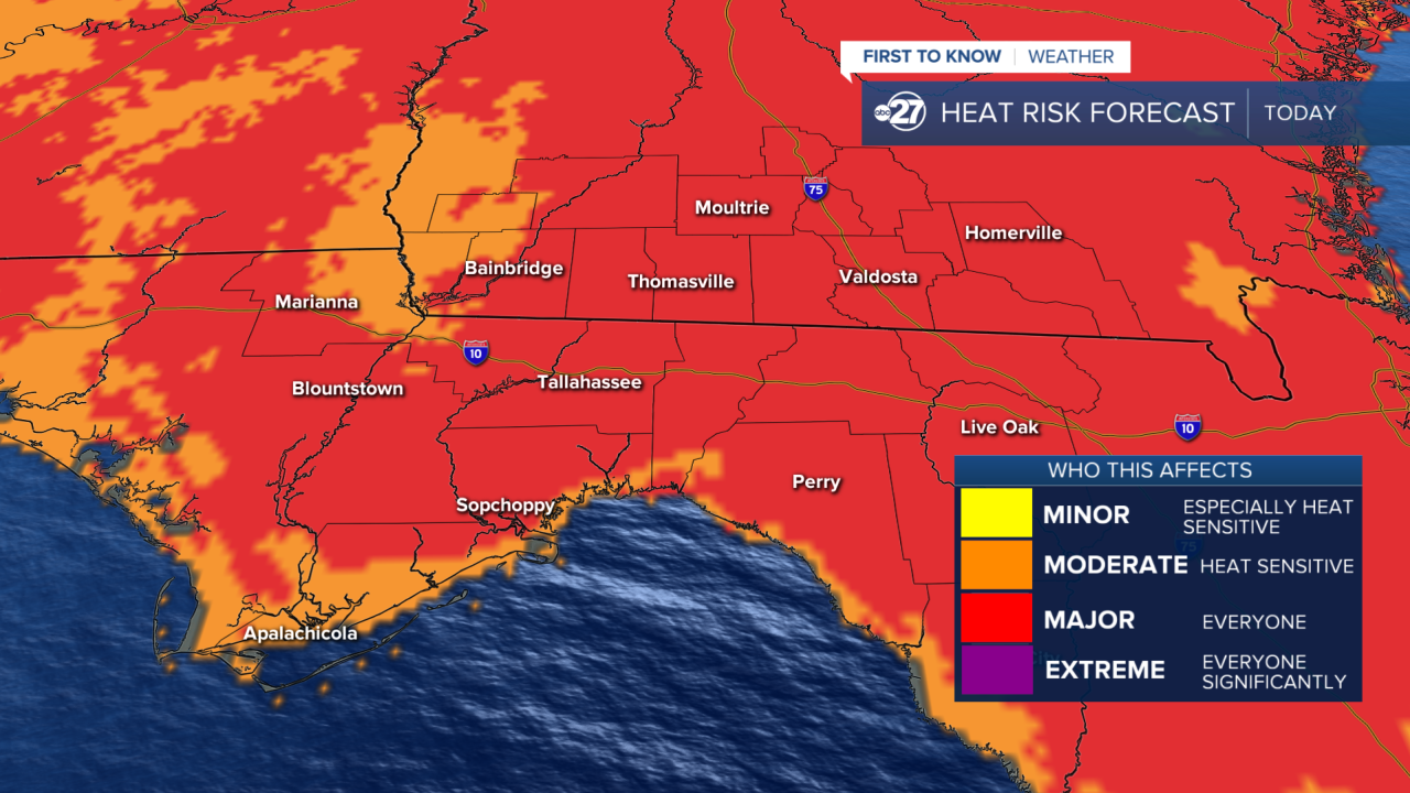 Friday Heat Risk Map