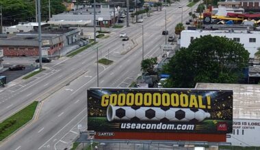 Miami World Cup billboards promote condom use and testing