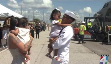 ‘I can’t be more thankful’: USS Cleveland sailor meets his daughter for the first time